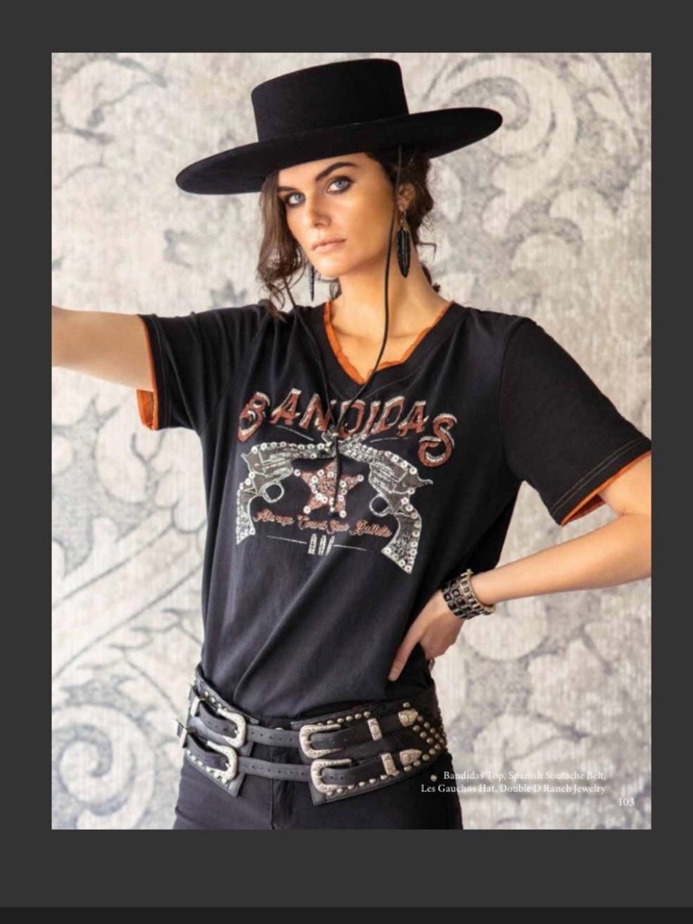 Double D Ranch Black Bandida Top; Size 2XL